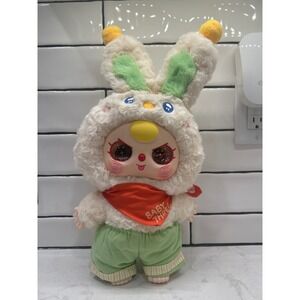 Baby Three 400%V2 Plush Bunny Doll Large Liquid Glitter Eyes Red Bandana 14 inch